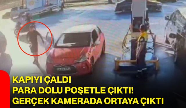Kapıyı çaldı, para dolu poşetle çıktı! Gerçek kamerada ortaya çıktı
