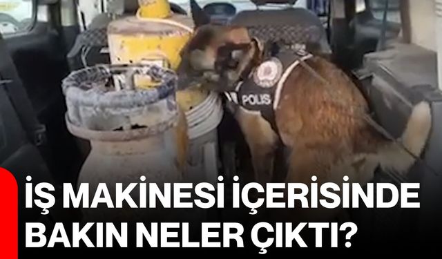 İş makinesi içerisinde bakın neler çıktı?