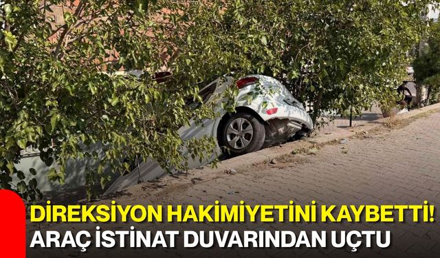 Direksiyon hakimiyetini kaybetti! Araç istinat duvarından uçtu