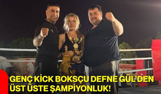 Genç kick boksçu Defne Gül’den üst üste şampiyonluk!