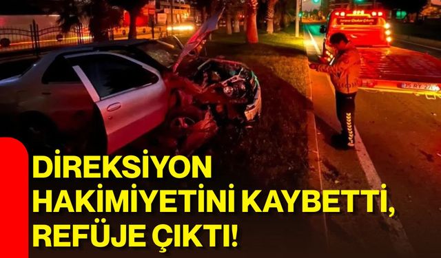 Direksiyon hakimiyetini kaybetti, refüje çıktı!