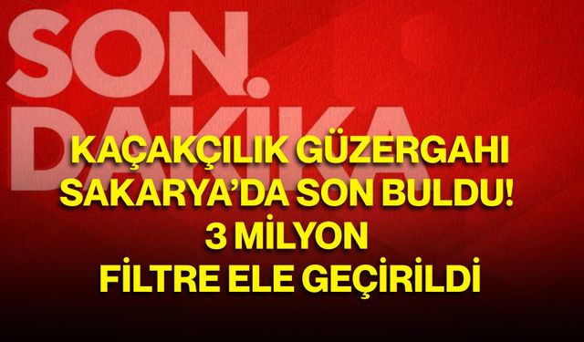 Kaçakçılık güzergahı Sakarya’da son buldu! 3 milyon filtre ele geçirildi