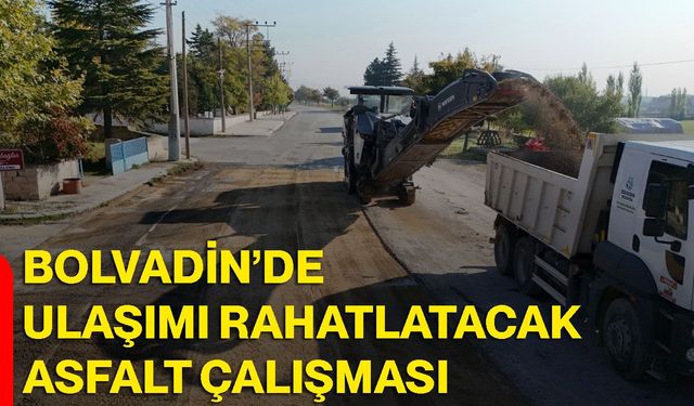 Bolvadin’de ulaşımı rahatlatacak asfalt çalışması