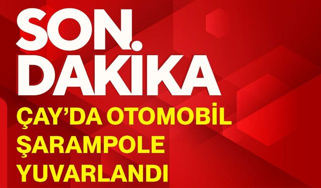 Çay’da otomobil şarampole yuvarlandı