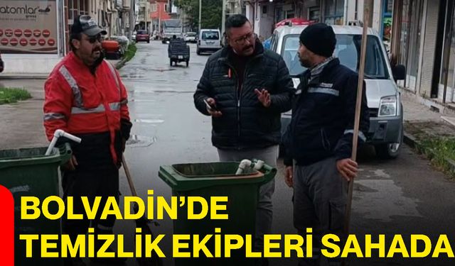 Bolvadin’de temizlik ekipleri sahada