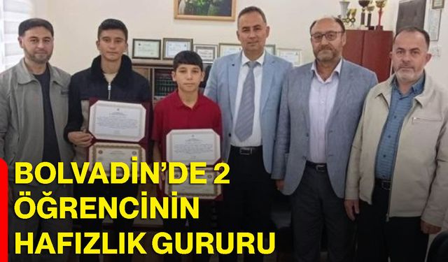 Bolvadin’de 2 öğrencinin hafızlık gururu