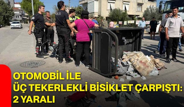 Otomobil ile üç tekerlekli bisiklet çarpıştı: 2 yaralı