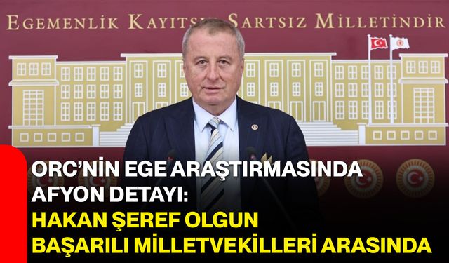 ORC’nin Ege Araştırmasında Afyon detayı: Hakan Şeref Olgun başarılı milletvekilleri arasında