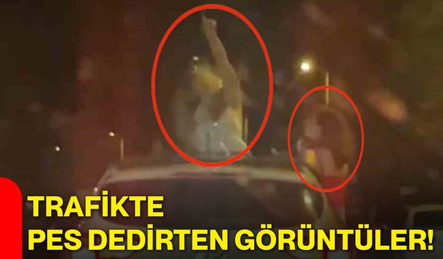 Trafikte pes dedirten görüntüler!