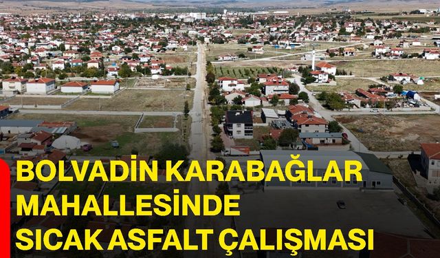 Bolvadin Karabağlar Mahallesinde sıcak asfalt çalışması