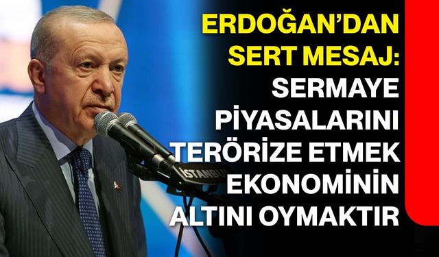 Erdoğan’dan sert mesaj: Sermaye piyasalarını terörize etmek, ekonominin altını oymaktır