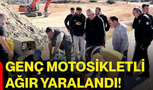 Genç motosikletli ağır yaralandı!