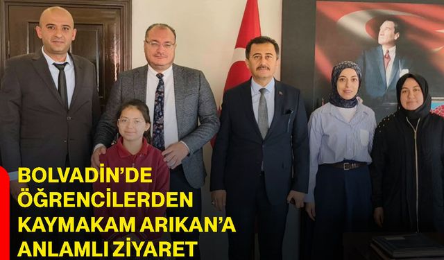 Bolvadin’de öğrencilerden Kaymakam Arıkan’a anlamlı ziyaret
