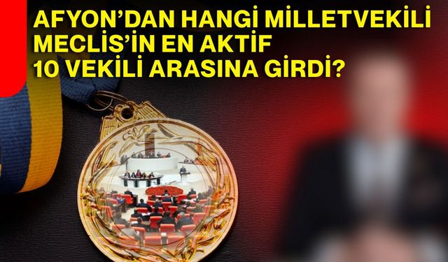 Afyon’dan hangi Milletvekili Meclis’in en aktif 10 vekili arasına girdi?