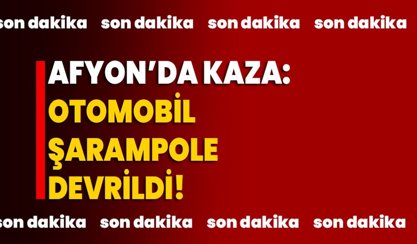 Afyonkarahisar’da Kaza: Otomobil Şarampole Devrildi!