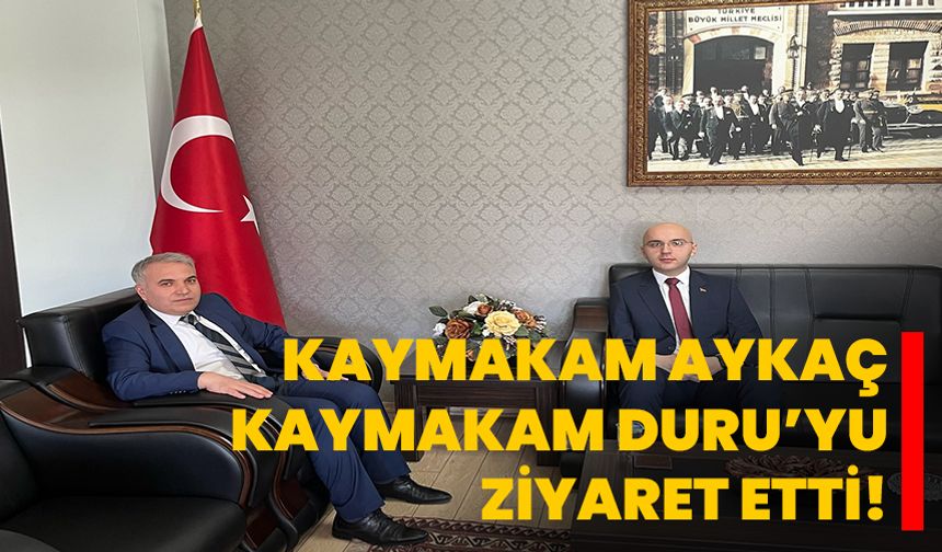 Bayat Kaymakamı Ahmet Aykaç, Dinar Kaymakamı Kemal Duru’yu Ziyaret Etti!