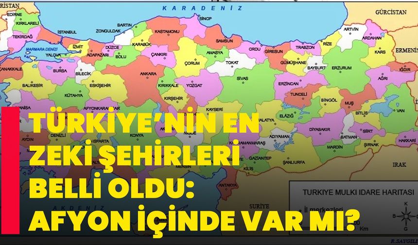 Türkiye’nin en zeki şehirleri belli oldu: