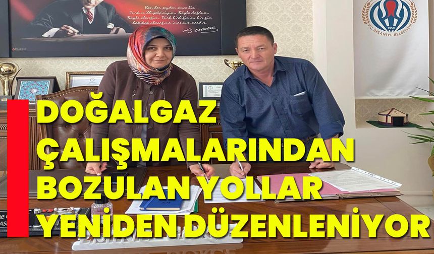 Doğalgaz çalışmalarından bozulan yollar yeniden düzenleniyor