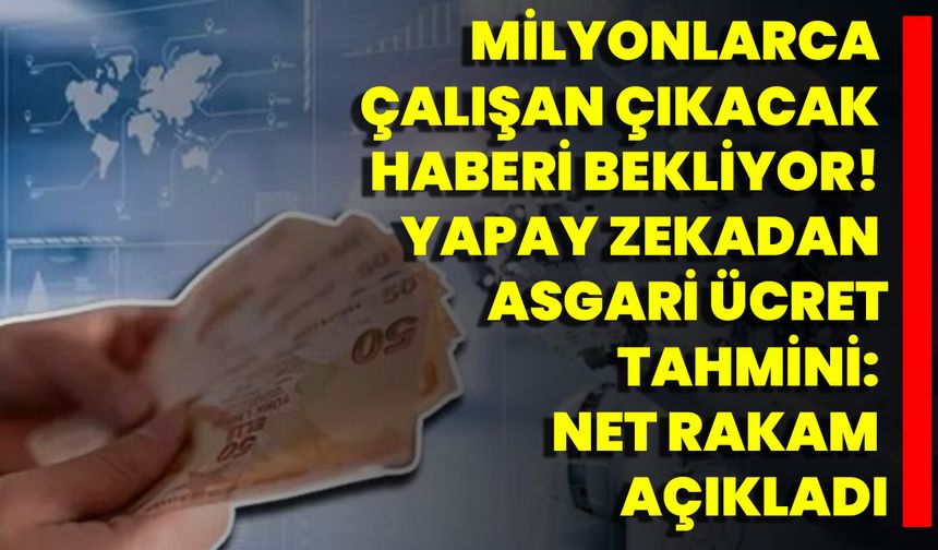 Milyonlarca Çalışan Çıkacak Haberi Bekliyor! Yapay Zekadan Asgari Ücret Tahmini: Net Rakam Açıkladı