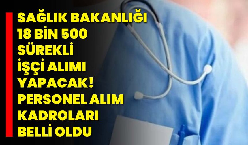 Sağlık Bakanlığı 18 bin 500 sürekli işçi alımı yapacak! Personel alım kadroları belli oldu