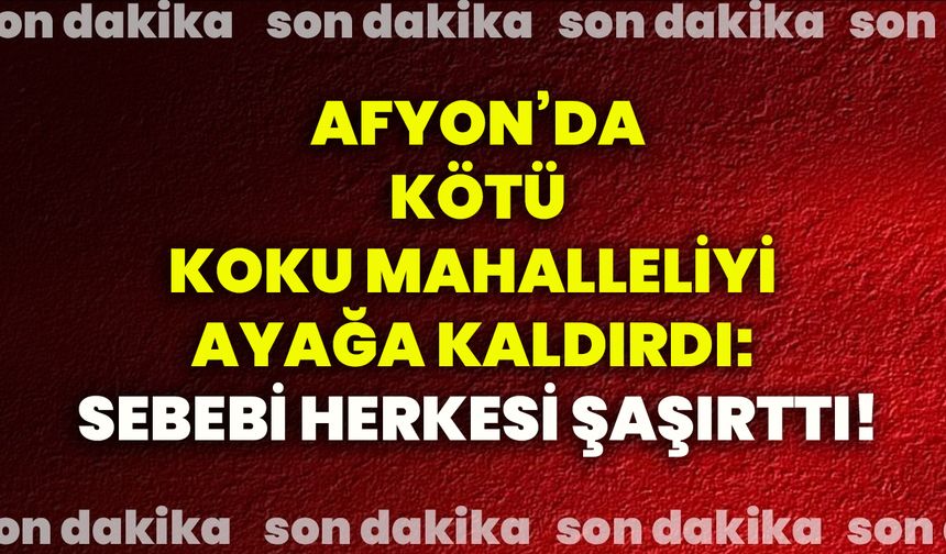 Afyon’da kötü koku mahalleliyi ayağa kaldırdı: Sebebi herkesi şaşırttı!
