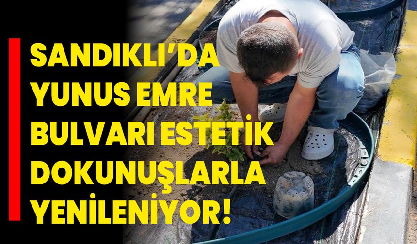Sandıklı’da Yunus Emre Bulvarı Estetik Dokunuşlarla Yenileniyor
