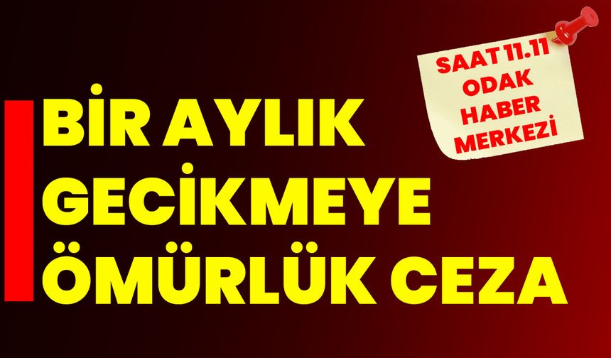 Bir Aylık Gecikmeye Ömürlük Ceza