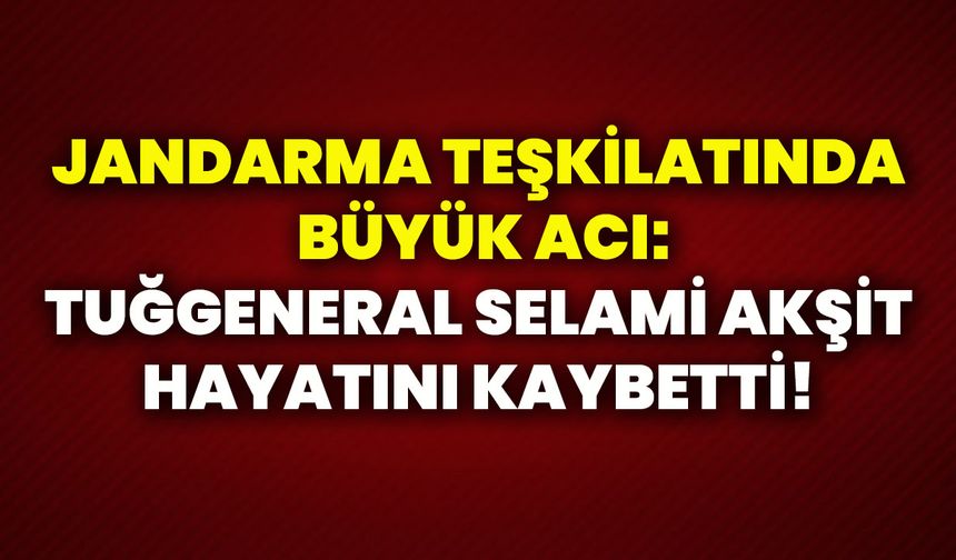 Jandarma teşkilatında büyük acı: Tuğgeneral Selami Akşit hayatını kaybetti!