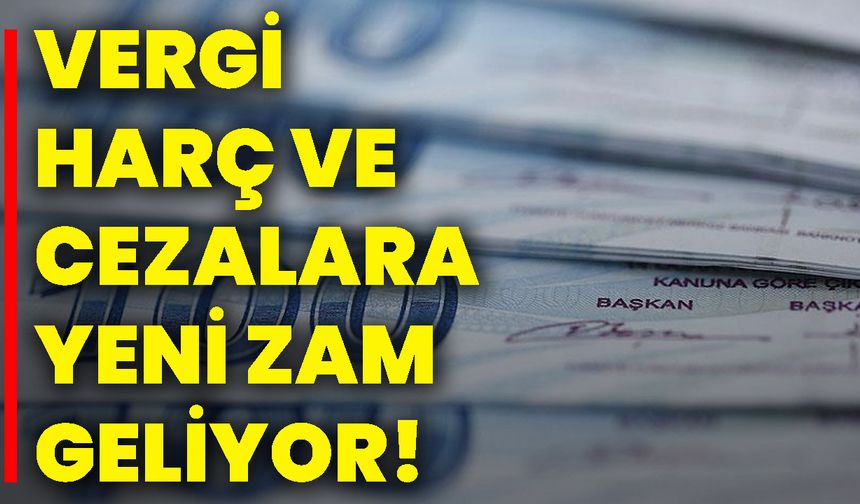 Vergi, harç ve cezalara yeni zam geliyor!