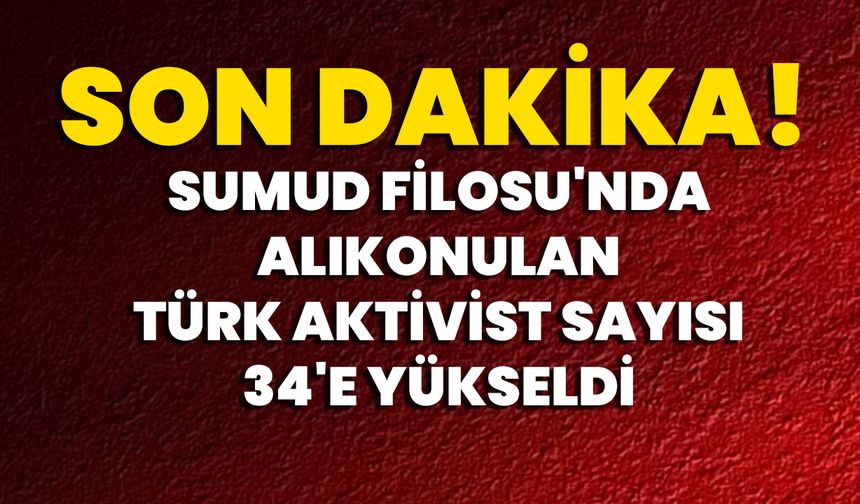 SON DAKİKA! Sumud Filosu'nda Alıkonulan Türk Aktivist Sayısı 34'e Yükseldi