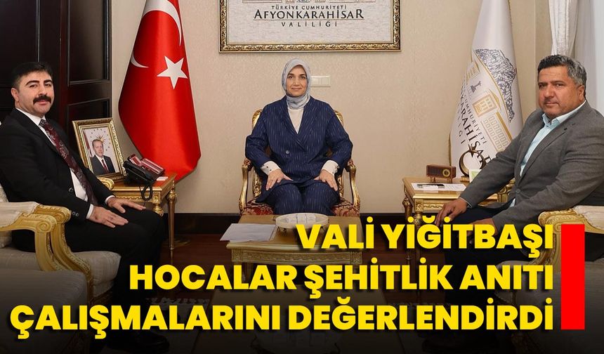 Vali Yiğitbaşı, Hocalar Şehitlik Anıtı Çalışmalarını Değerlendirdi