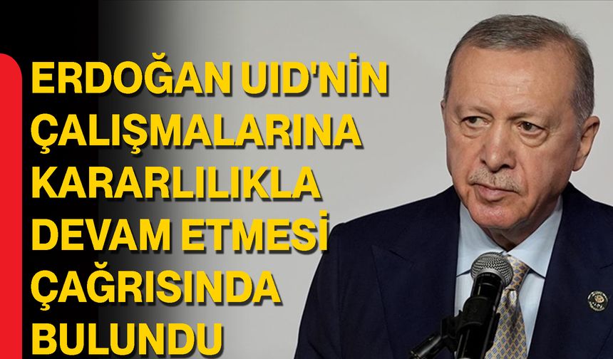 Erdoğan UID'nin çalışmalarına kararlılıkla devam etmesi çağrısında bulundu