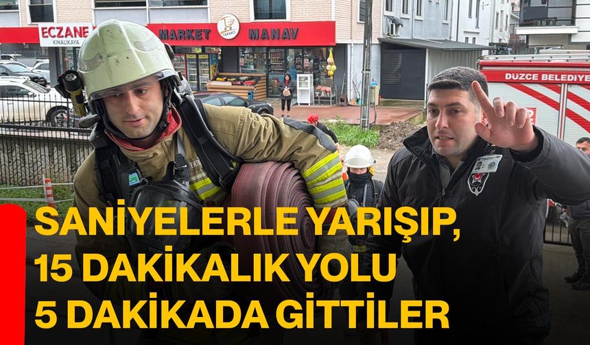 Saniyelerle yarışıp, 15 dakikalık yolu 5 dakikada gittiler