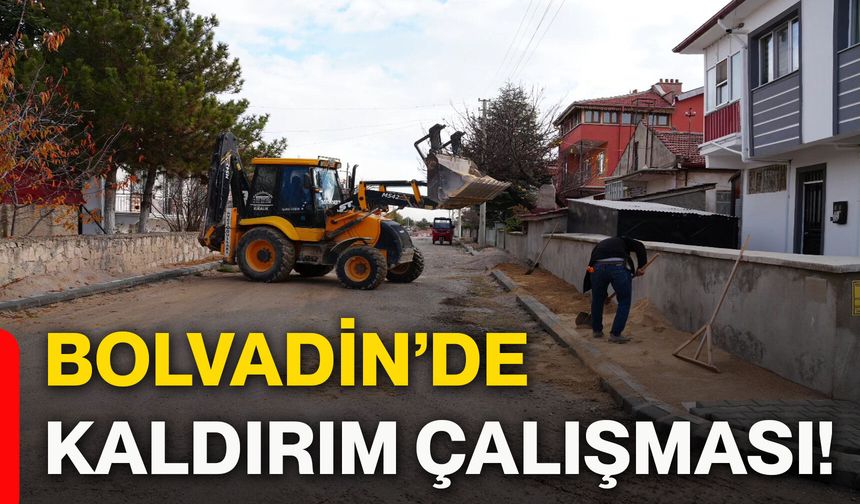 Bolvadin’de kaldırım çalışması!
