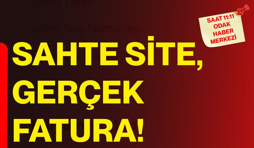 Sahte site, gerçek fatura!