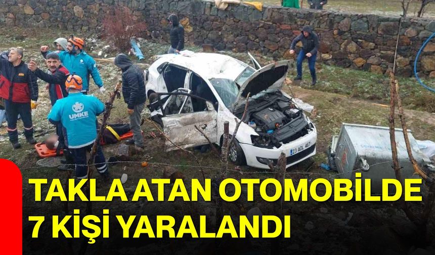 Takla Atan Otomobilde 7 Kişi Yaralandı
