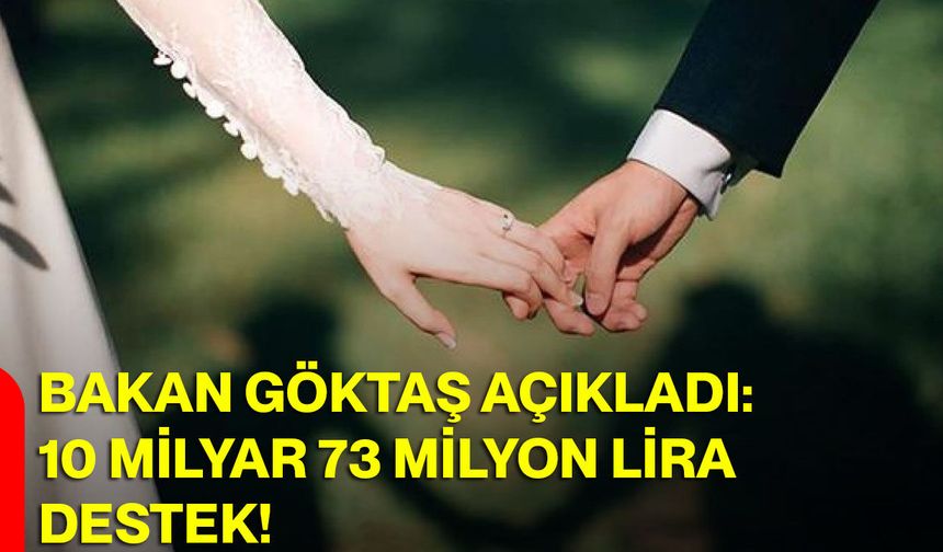 Bakan Göktaş Açıkladı: 10 Milyar 73 Milyon Lira Destek