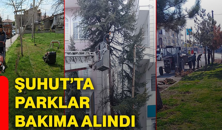 Şuhut’ta parklar bakıma alındı