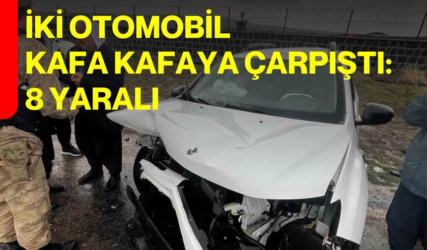 İki otomobil kafa kafaya çarpıştı: 8 yaralı