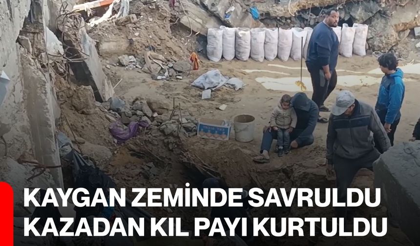 Kaygan zeminde savruldu, kazadan kıl payı kurtuldu
