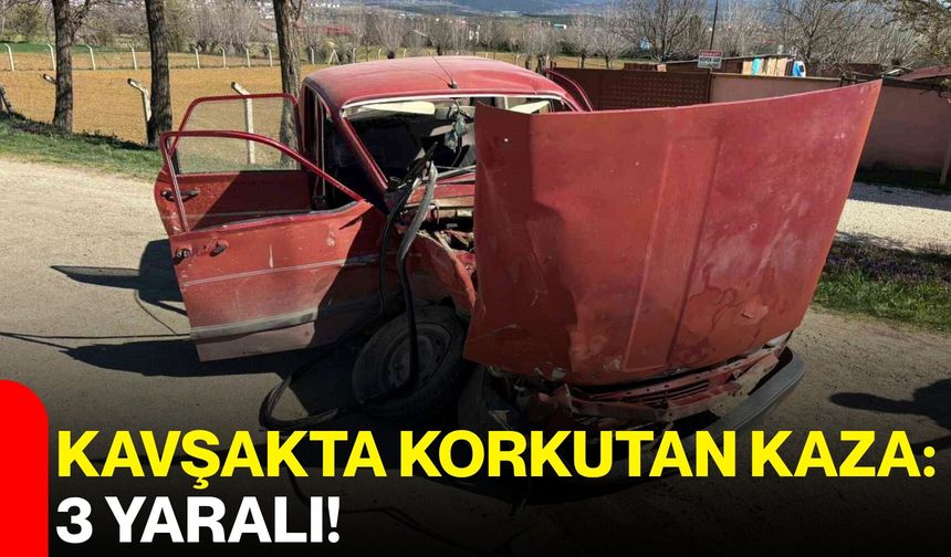 Kavşakta Korkutan Kaza: 3 Yaralı!