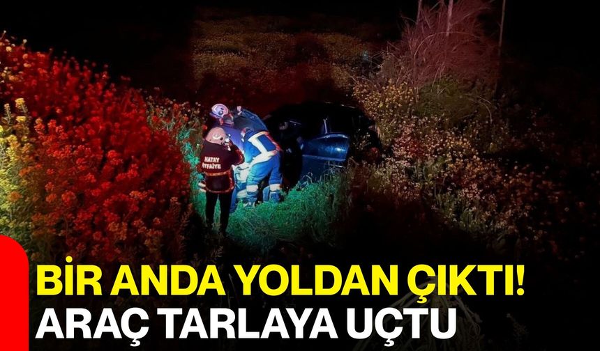 Bir Anda Yoldan Çıktı! Araç Tarlaya Uçtu