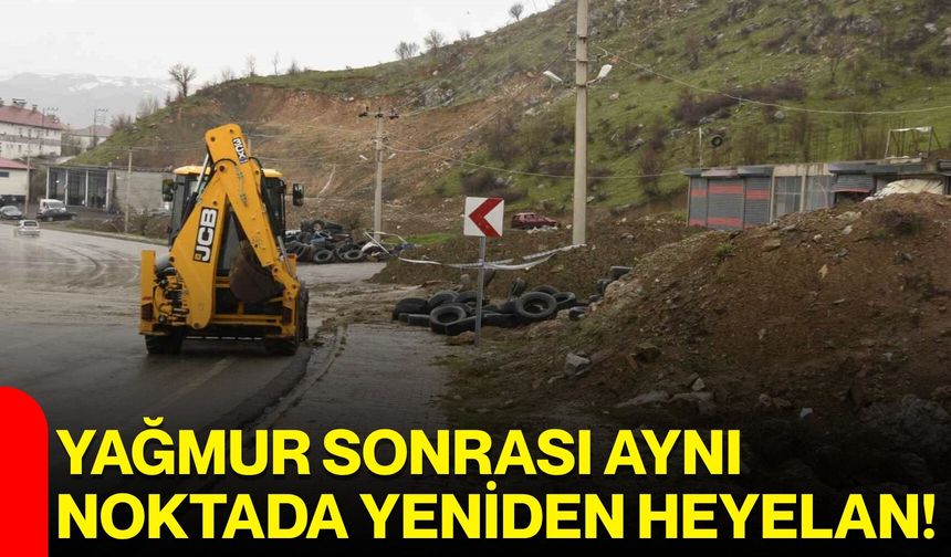 Yağmur Sonrası Aynı Noktada Yeniden Heyelan!
