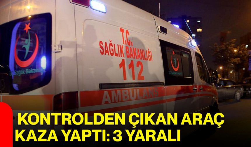 Kontrolden Çıkan Araç Kaza Yaptı: 3 Yaralı