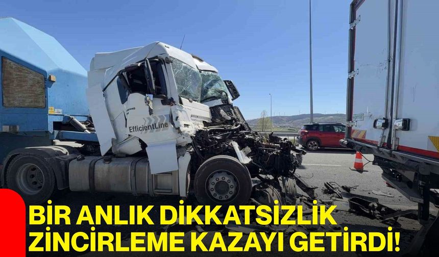 Bir anlık dikkatsizlik zincirleme kazayı getirdi!