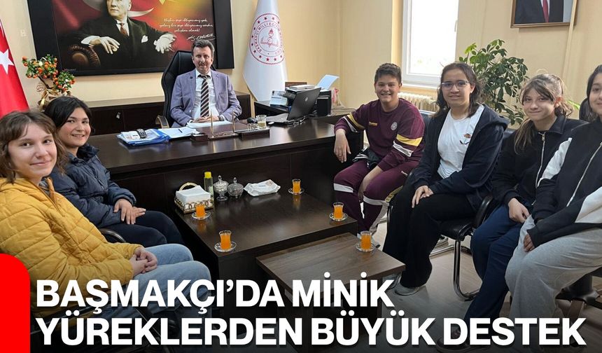 Başmakçı’da Minik Yüreklerden Büyük Destek