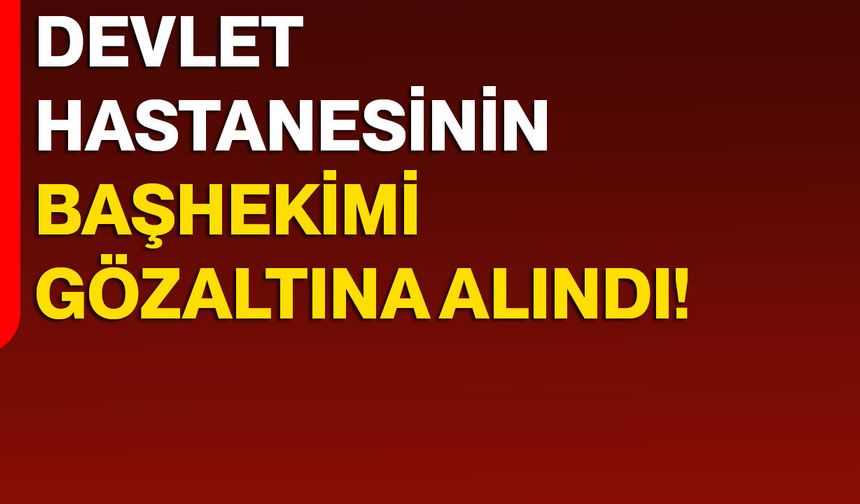 Devlet Hastanesinin Başhekimi Gözaltına Alındı!