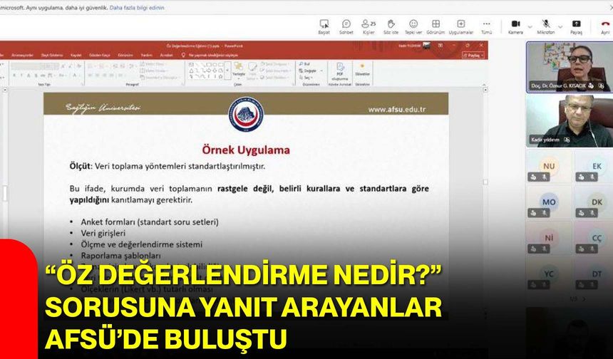 “Öz Değerlendirme Nedir?” Sorusuna Yanıt Arayanlar AFSÜ’de Buluştu