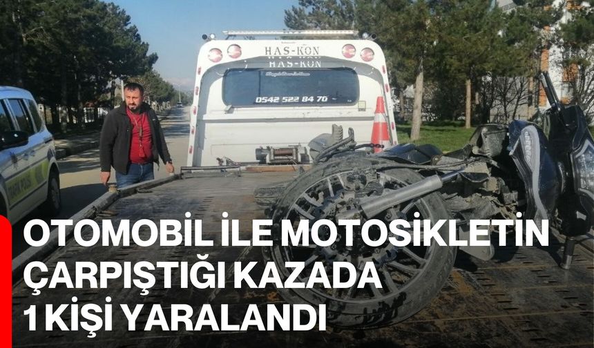 Otomobil İle Motosikletin Çarpıştığı Kazada 1 Kişi Yaralandı