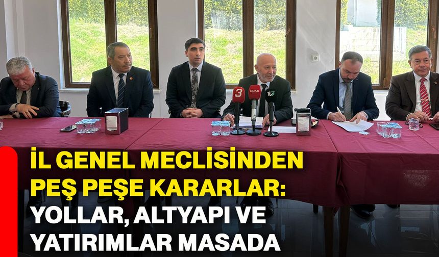 İl Genel Meclisinden peş peşe kararlar: Yollar, altyapı ve yatırımlar masada